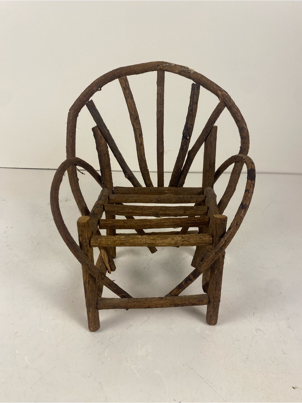 Rustic Folk Art Miniature Brown Twig Chair  
8”x8”x4” Plant Doll